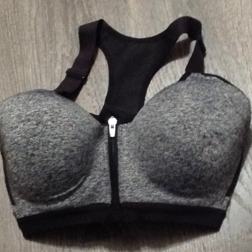 VSX BLK/GREY Front Zip Sport Bra 32F